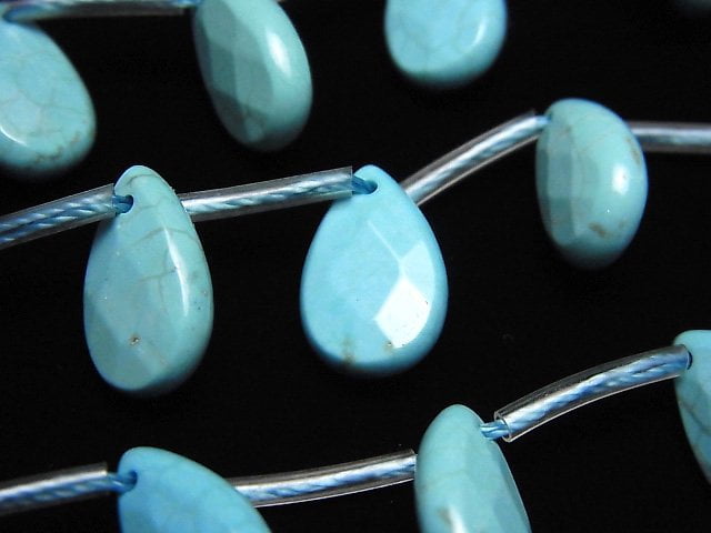 Magnesite Turquoise, Pear Shape Gemstone Beads