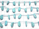 [Video]Magnesite Turquoise Faceted Pear Shape 14x9x4mm 1strand beads (aprx.15inch/38cm)