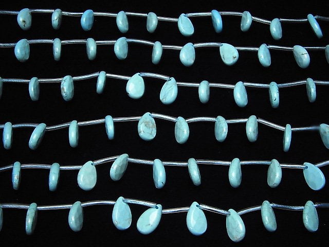 [Video]Magnesite Turquoise Faceted Pear Shape 14x9x4mm 1strand beads (aprx.15inch/38cm)