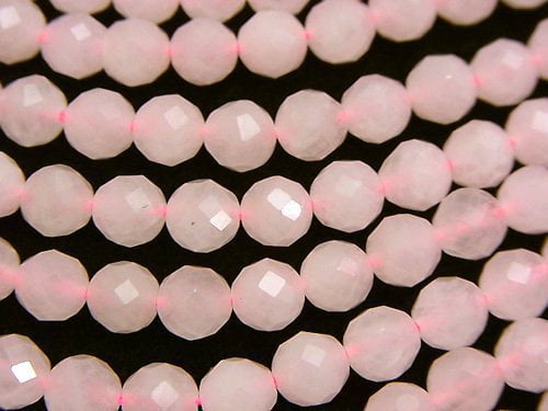 Faceted Round, Rose Quartz Gemstone Beads