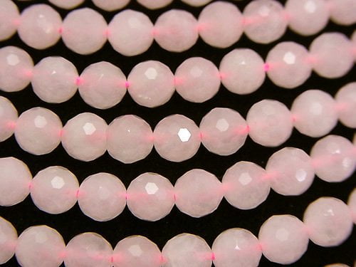 Faceted Round, Rose Quartz Gemstone Beads