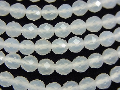 Chalcedony, Faceted Round Gemstone Beads