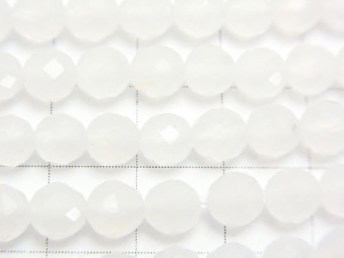 High Quality! 1strand $7.79! White Chalcedony 64Faceted Round 6mm 1strand beads (aprx.15inch / 37cm)