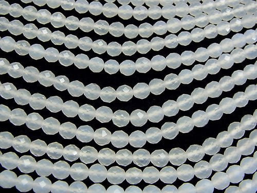 High Quality! 1strand $7.79! White Chalcedony 64Faceted Round 6mm 1strand beads (aprx.15inch / 37cm)