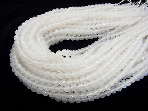 High Quality! 1strand $7.79! White Chalcedony 64Faceted Round 6mm 1strand beads (aprx.15inch / 37cm)