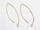 Marquise Earwire 28x12mm 1pair with 14KGF box chain