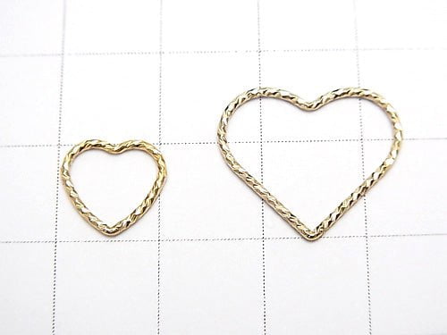 14KGF Component Heart [10mm][17.5mm] Sparkle 3pcs