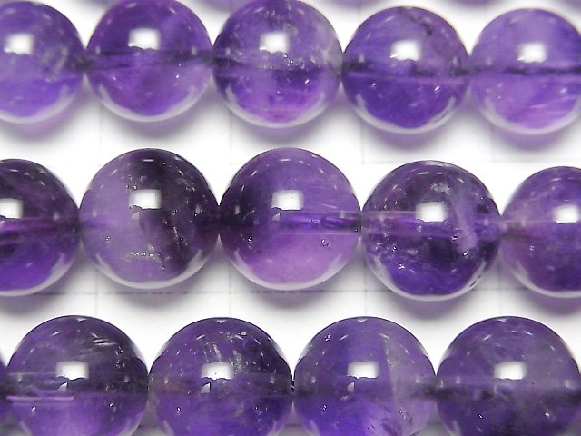[Video] Bicolor Amethyst AA + Round 10 mm [Dark color] 1strand beads (aprx.15 inch / 37 cm)