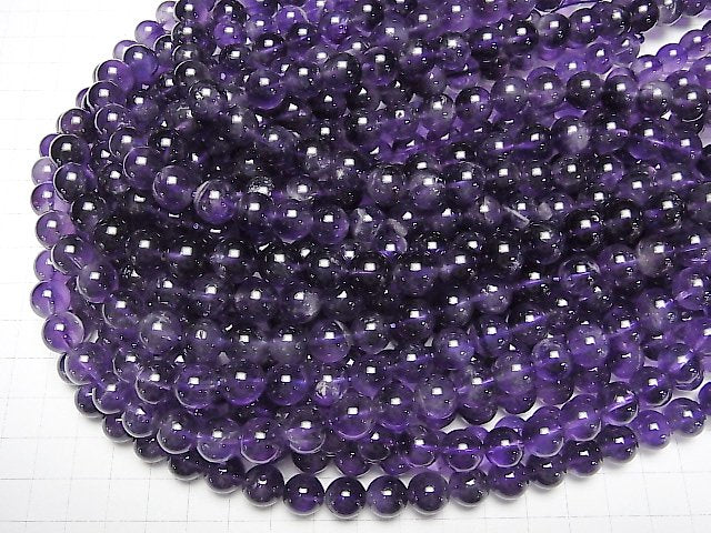 [Video] Bicolor Amethyst AA + Round 10 mm [Dark color] 1strand beads (aprx.15 inch / 37 cm)