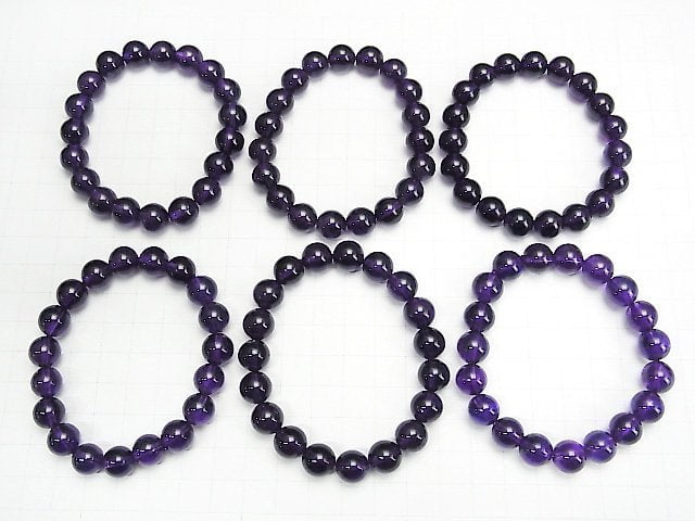 [Video] High Quality Amethyst AAA- Round 10mm [Dark Color] Bracelet