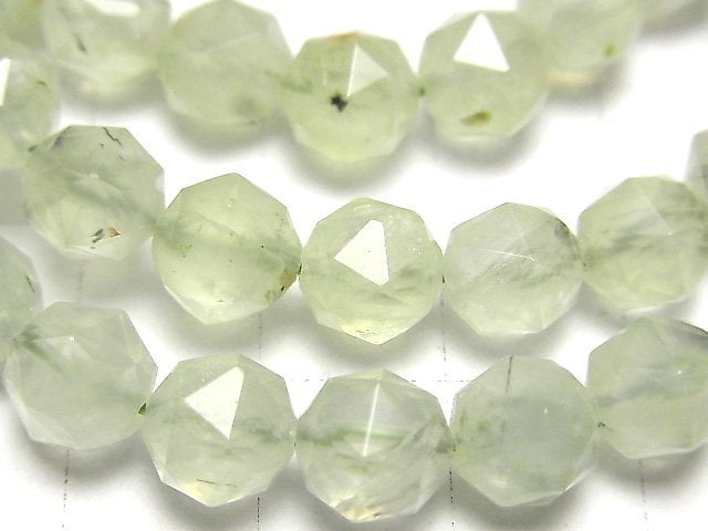 [Video] High Quality! Prehnite AAA-Star Faceted Round 8mm 1strand (Bracelet)