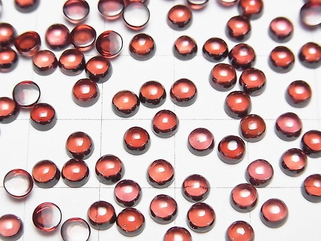 [Video] High Quality Mozambique Garnet AAA Round Cabochon 4x4mm 10pcs