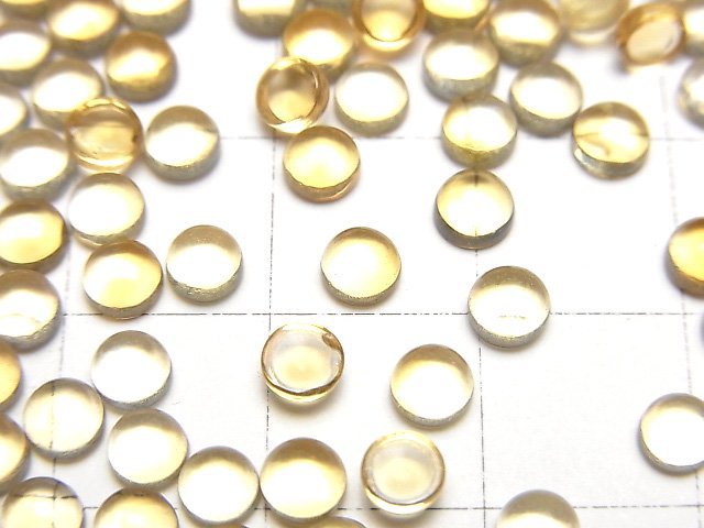 [Video]High Quality Citrine AAA Round Cabochon 4x4mm 10pcs