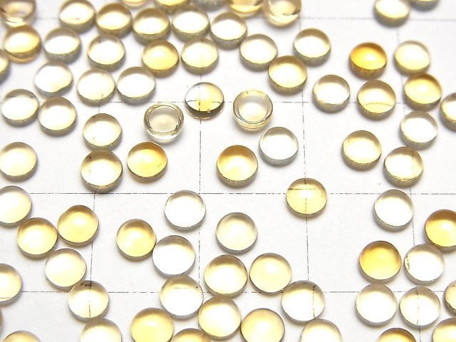 [Video]High Quality Citrine AAA Round Cabochon 4x4mm 10pcs