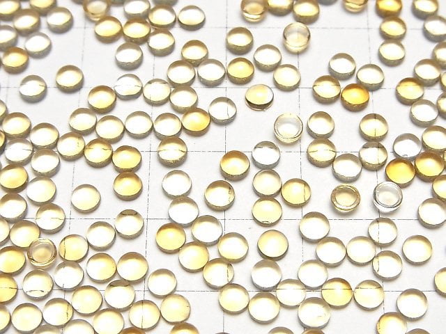 [Video]High Quality Citrine AAA Round Cabochon 4x4mm 10pcs