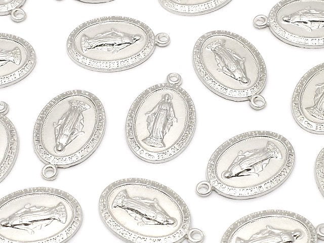 Silver925 Charm 14x9mm Miraculous Medal 1pc