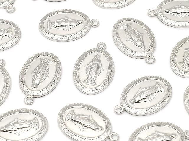Silver925 Charm 14x9mm Miraculous Medal 1pc
