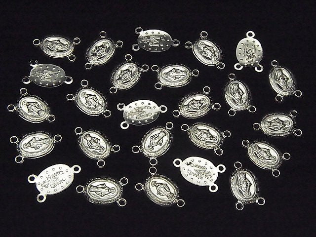 Silver925 Miraculous Medal, Rosary Parts 16x10mm 1pc