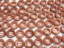 Golden Sand Stone Twist Coin (Donut) 15 x 15 x 3 mm half or 1 strand beads (aprx.15 inch / 37 cm)