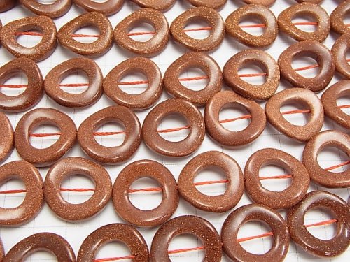 Golden Sand Stone Twist Coin (Donut) 20 x 20 x 4 mm half or 1 strand beads (aprx.15 inch / 37 cm)