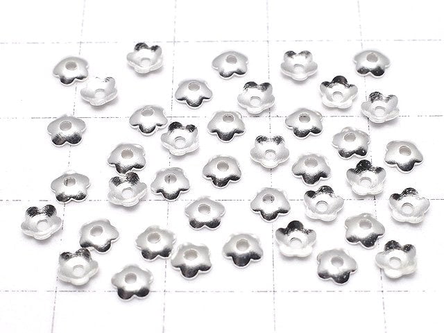 Metal Parts Bead cap 4 x 4 x 1.3 mm silver color 10 pcs $1.39!