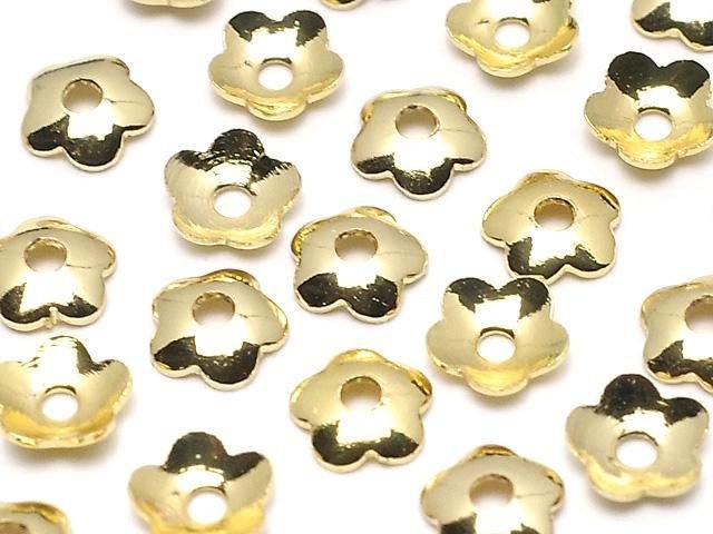 Metal parts bead cap 4x4x1.3mm gold color 10pcs