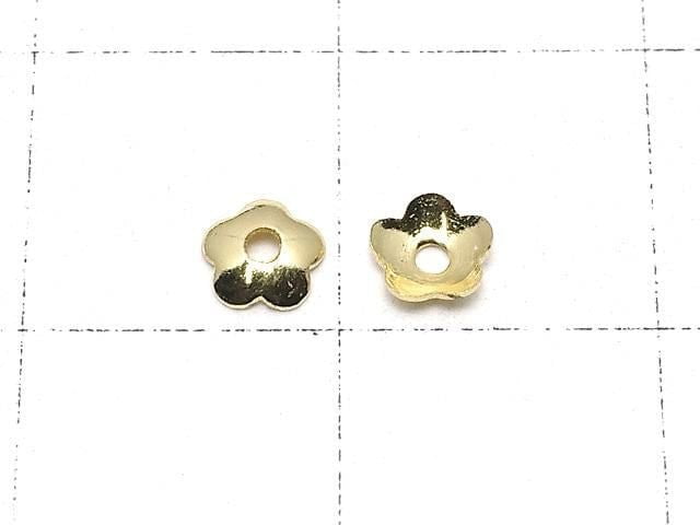 Metal parts bead cap 4x4x1.3mm gold color 10pcs