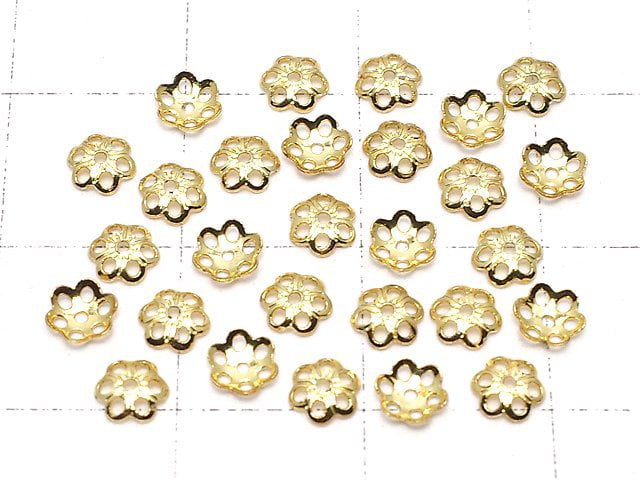 Metal parts bead cap 4x4x1mm gold color 10pcs