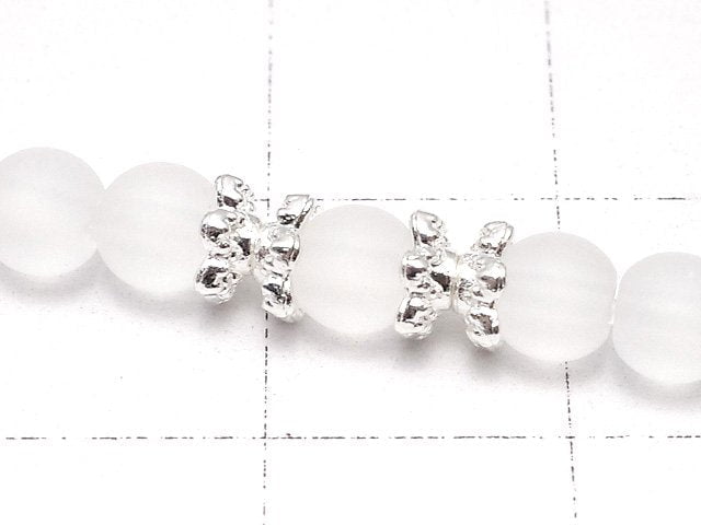 Metal parts bead cap 4x4x1.5mm silver color 10pcs