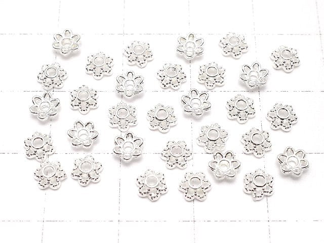 Metal parts bead cap 4x4x1.5mm silver color 10pcs