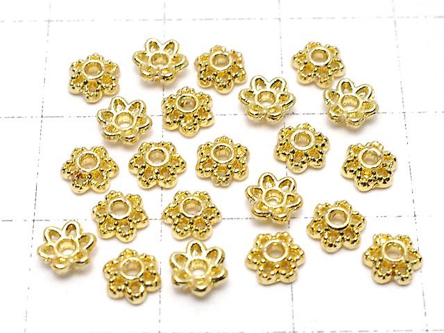 Metal parts bead cap 4x4x1.5mm gold color 10pcs