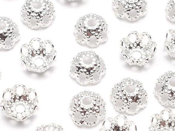 Metal parts bead cap 4x4x2mm silver color 10pcs