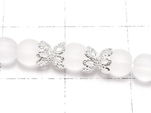 Metal parts bead cap 4x4x2mm silver color 10pcs