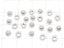 Metal parts bead cap 4x4x2mm silver color 10pcs