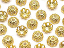 Metal parts bead cap 4x4x2mm gold color 10pcs