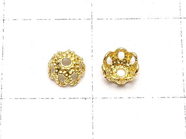 Metal Parts Bead cap 4 x 4 x 2 mm gold color 10 pcs