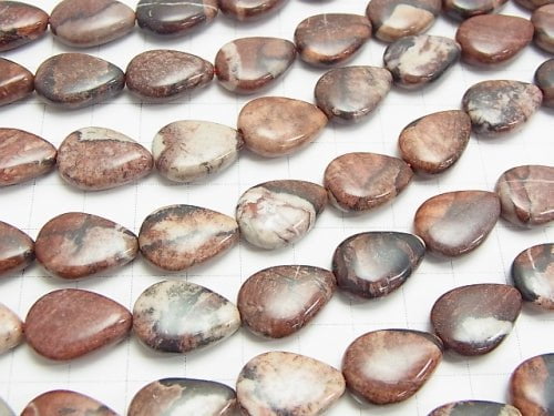 1strand $8.79! Red Picture Jasper Vertical Hole Pear shape 18 x 13 x 6 mm 1strand beads (aprx.15 inch / 36 cm)