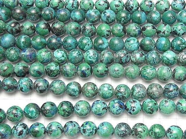 [Video]Chrysocolla AA+ Round 10mm half or 1strand beads (aprx.15inch/38cm)