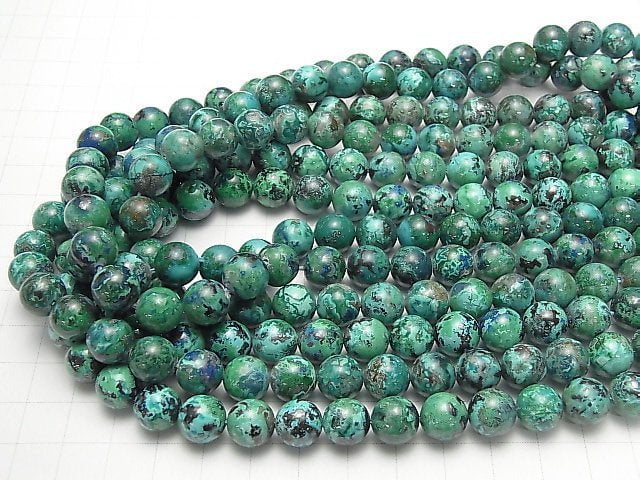 [Video]Chrysocolla AA+ Round 10mm half or 1strand beads (aprx.15inch/38cm)
