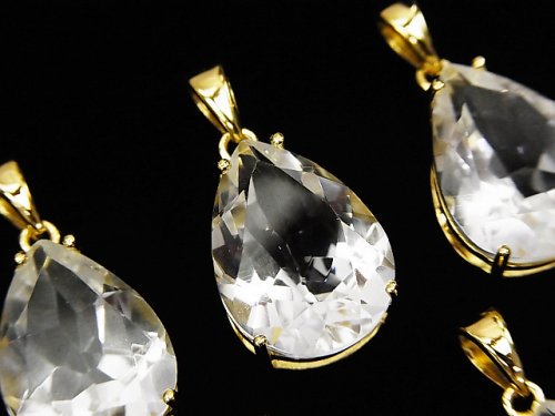 Accessories, Crystal Quartz, Pear Shape, Pendant Gemstone Beads