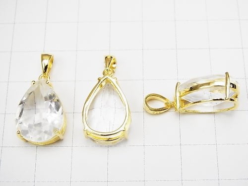 [Video] High Quality Crystal AAA Pear shape Faceted 18 x 13 mm Pendant 18 KGP 1 pc