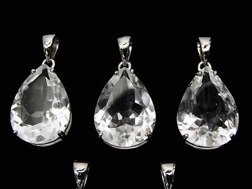 [Video] 1 pc $16.99! High Quality Crystal AAA Pear shape Faceted 18 x 13 mm Pendant Silver 925 1 pc