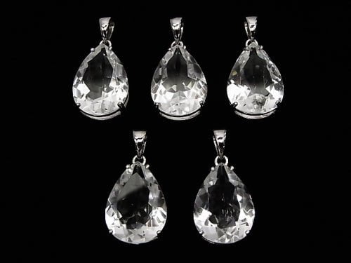 [Video] 1 pc $16.99! High Quality Crystal AAA Pear shape Faceted 18 x 13 mm Pendant Silver 925 1 pc