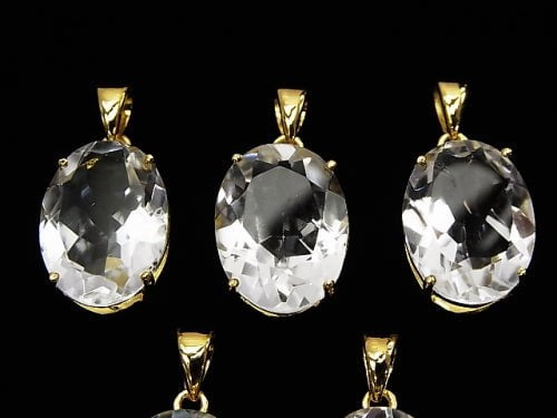 [Video] 1 pc $15.99! High Quality Crystal AAA Oval Faceted 16 x 12 mm Pendant 18 KGP 1 pc