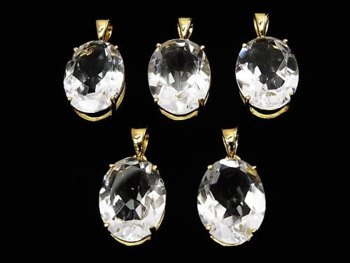 [Video] 1 pc $15.99! High Quality Crystal AAA Oval Faceted 16 x 12 mm Pendant 18 KGP 1 pc