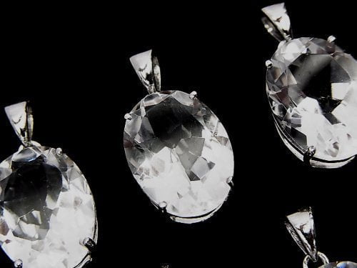 [Video] 1 pc $15.99! High Quality Crystal AAA Oval Faceted 16 x 12 mm Pendant Silver 925 1 pc