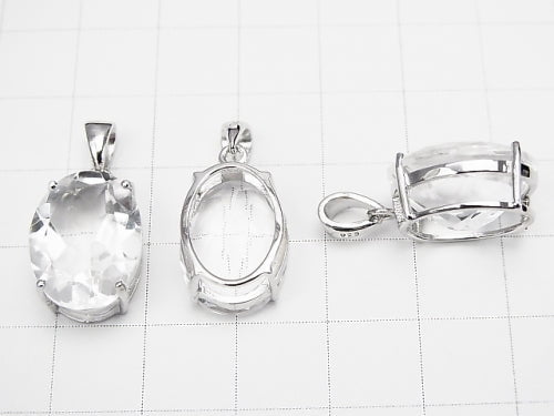 [Video] 1 pc $15.99! High Quality Crystal AAA Oval Faceted 16 x 12 mm Pendant Silver 925 1 pc