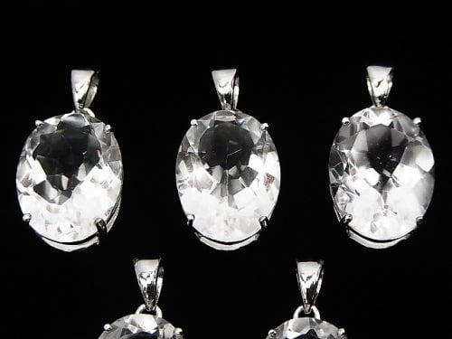 [Video] 1 pc $15.99! High Quality Crystal AAA Oval Faceted 16 x 12 mm Pendant Silver 925 1 pc