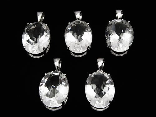 [Video] 1 pc $15.99! High Quality Crystal AAA Oval Faceted 16 x 12 mm Pendant Silver 925 1 pc