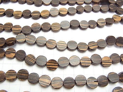 1strand $5.79! Palm Wood Coin 10 x 10 x 4 mm [Dark Color] 1strand beads (aprx.15 inch / 38 cm)